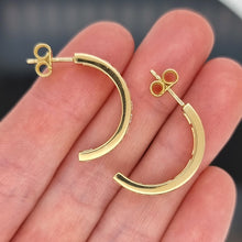 Load image into Gallery viewer, 18ct Yellow Gold Diamond Half Hoop Earrings, 1.40ct in hand