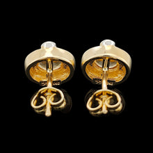 Load image into Gallery viewer, Vintage 14ct Yellow and White Gold Citrine and Diamond Stud Earrings