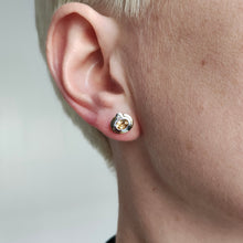 Load image into Gallery viewer, Vintage 14ct Yellow and White Gold Citrine and Diamond Stud Earrings