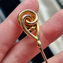 Load image into Gallery viewer, Antique 15ct & 9ct Gold Hat Pin in hand