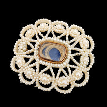 Load image into Gallery viewer, Georgian/Victorian Seed Pearl and Mother of Pearl Mourning Brooch