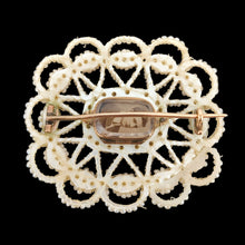 Load image into Gallery viewer, Georgian/Victorian Seed Pearl and Mother of Pearl Mourning Brooch