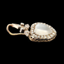 Load image into Gallery viewer, Antique 9ct Gold Moonstone and Diamond Heart Pendant