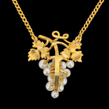 Load image into Gallery viewer, Vintage 9ct Yellow Gold Pearl Grape Bunch Necklace, Hallmarked London 1961