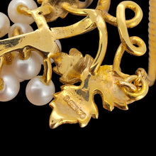 Load image into Gallery viewer, Vintage 9ct Yellow Gold Pearl Grape Bunch Necklace, Hallmarked London 1961