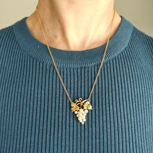 Load image into Gallery viewer, Vintage 9ct Yellow Gold Pearl Grape Bunch Necklace, Hallmarked London 1961