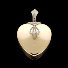 Load image into Gallery viewer, Vintage 9ct Yellow Gold and Palladium Heart Shaped Locket