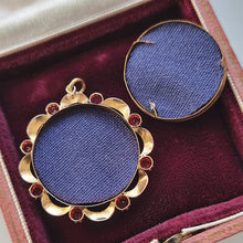 Load image into Gallery viewer, Vintage 9ct Gold Ruby Open Faced Locket back