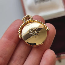 Load image into Gallery viewer, Vintage 9ct Gold Old Cut Diamond Swivel Locket