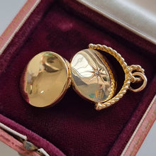 Load image into Gallery viewer, Vintage 9ct Gold Old Cut Diamond Swivel Locket