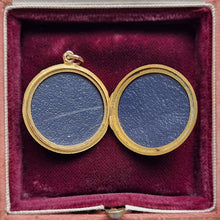 Load image into Gallery viewer, Antique 9ct Gold Round Engraved Locket, Hallmarked Birmingham 1916 open, inside