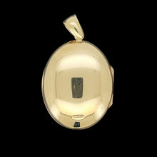 Load image into Gallery viewer, Vintage 9ct Yellow Gold Diamond Oval Locket back