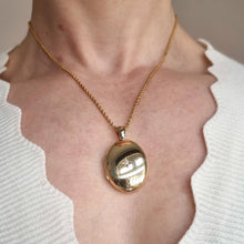 Load image into Gallery viewer, Vintage 9ct Yellow Gold Diamond Oval Locket modelled with chain