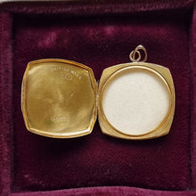 Load image into Gallery viewer, Vintage 9ct Gold Cushion Shaped Locket, Hallmarked Chester 1940 inside