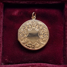 Load image into Gallery viewer, Antique 9ct Gold Round Engraved Locket, Hallmarked Birmingham 1916 front