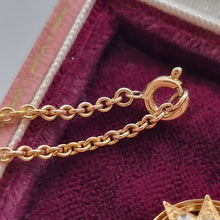 Load image into Gallery viewer, Victorian 15ct Gold Old Cut Diamond Star Drop Pendant with Chain bolt ring clasp