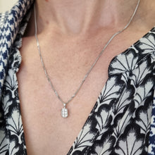 Load image into Gallery viewer, 18ct White Gold Princess Cut Diamond Pendant, 0.26ct modelled with chain