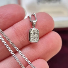 Load image into Gallery viewer, 18ct White Gold Princess Cut Diamond Pendant, 0.26ct in hand