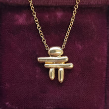 Load image into Gallery viewer, Birks "Inukshuk" 18k Yellow Gold Pendant Necklace in box