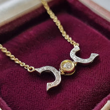 Load image into Gallery viewer, 18ct Yellow & White Gold Diamond Pendant with Chain side