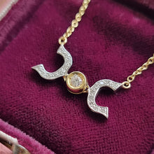Load image into Gallery viewer, 18ct Yellow & White Gold Diamond Pendant with Chain in box