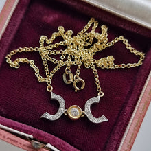 Load image into Gallery viewer, 18ct Yellow & White Gold Diamond Pendant with Chain in box