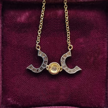 Load image into Gallery viewer, 18ct Yellow & White Gold Diamond Pendant with Chain back