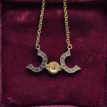 Load image into Gallery viewer, 18ct Yellow & White Gold Diamond Pendant with Chain back