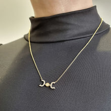 Load image into Gallery viewer, 18ct Yellow & White Gold Diamond Pendant with Chain modelled