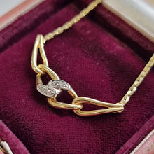 Load image into Gallery viewer, Vintage 14k Yellow Gold Diamond Necklace in box