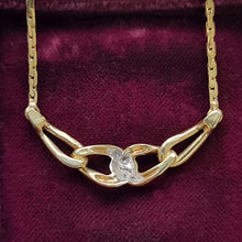 Load image into Gallery viewer, Vintage 14k Yellow Gold Diamond Necklace back
