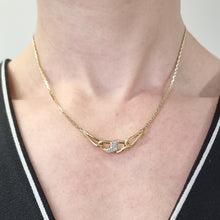 Load image into Gallery viewer, Vintage 14k Yellow Gold Diamond Necklace modelled