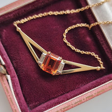 Load image into Gallery viewer, Handmade 18ct Gold Citrine and Diamond Necklace in box