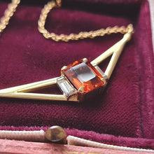 Load image into Gallery viewer, Handmade 18ct Gold Citrine and Diamond Necklace in box