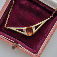 Load image into Gallery viewer, Handmade 18ct Gold Citrine and Diamond Necklace back