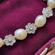 Load image into Gallery viewer, Antique 15ct Gold Pearl and Rose Cut Diamond Pendant Necklace close-up