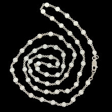 Load image into Gallery viewer, A white gold round diamond station necklace