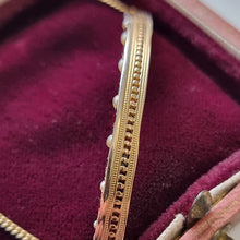 Load image into Gallery viewer, Antique 9ct Yellow Gold Ruby and Pearl Crescent Pendant Necklace