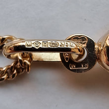 Load image into Gallery viewer, Vintage 9ct Gold Penguin Charm Necklace hallmark and maker's mark to halter