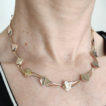 Load image into Gallery viewer, A rose gold link necklace, modelled around a neck