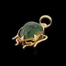 Load image into Gallery viewer, Antique 14ct Yellow Gold Scarab Beetle Pendant