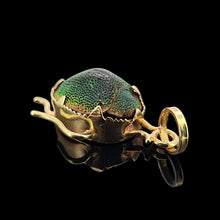 Load image into Gallery viewer, Antique 14ct Yellow Gold Scarab Beetle Pendant