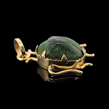Load image into Gallery viewer, Antique 14ct Yellow Gold Scarab Beetle Pendant