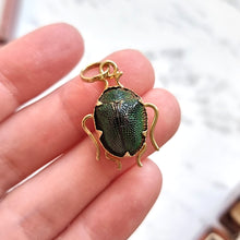 Load image into Gallery viewer, Antique 14ct Yellow Gold Scarab Beetle Pendant