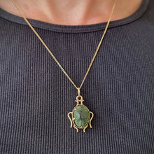 Load image into Gallery viewer, Antique 14ct Yellow Gold Scarab Beetle Pendant