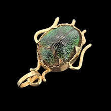 Load image into Gallery viewer, Antique 14ct Yellow Gold Scarab Beetle Pendant