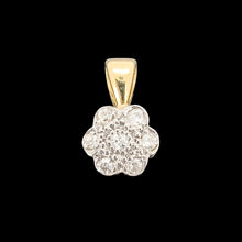 Load image into Gallery viewer, Vintage 18ct Yellow and White Gold Diamond Flower Cluster Pendant