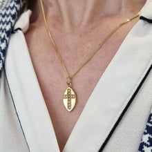 Load image into Gallery viewer, Edwardian 15ct Gold Seed Pearl Cross Pendant modelled with chain