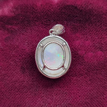 Load image into Gallery viewer, 18ct White Gold Opal and Diamond Cluster Pendant back