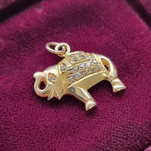 Load image into Gallery viewer, 18ct Gold Diamond Elephant Pendant in box